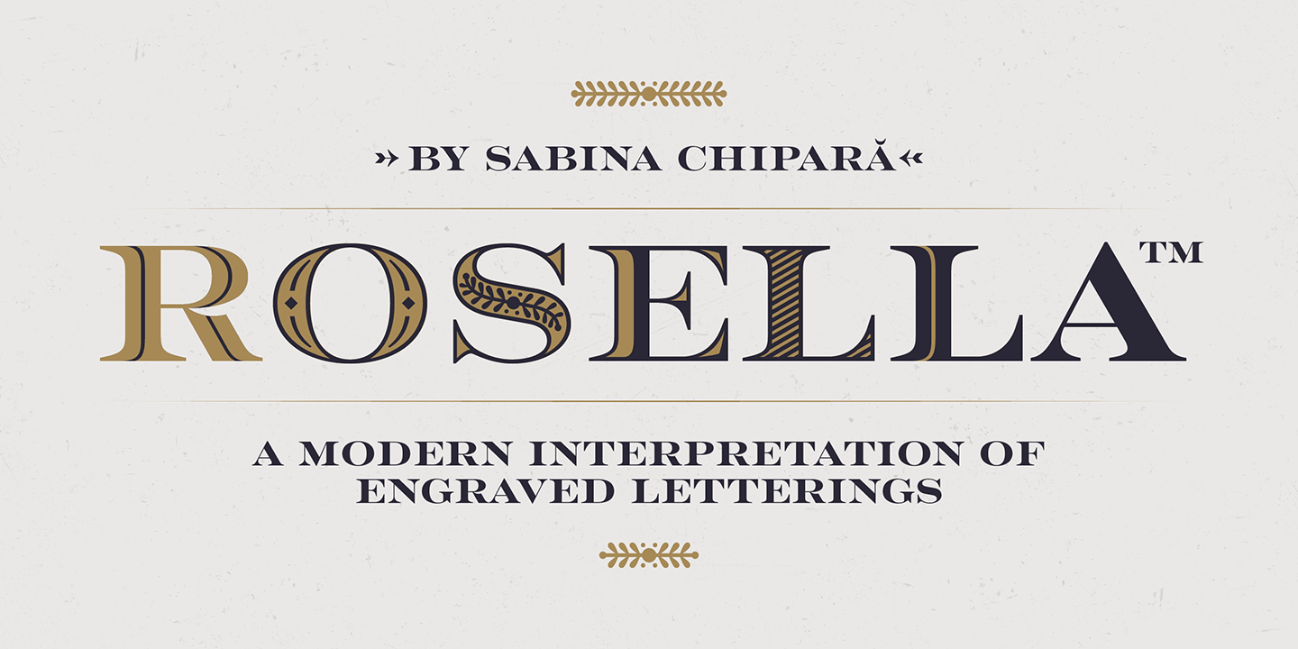 Пример шрифта Rosella